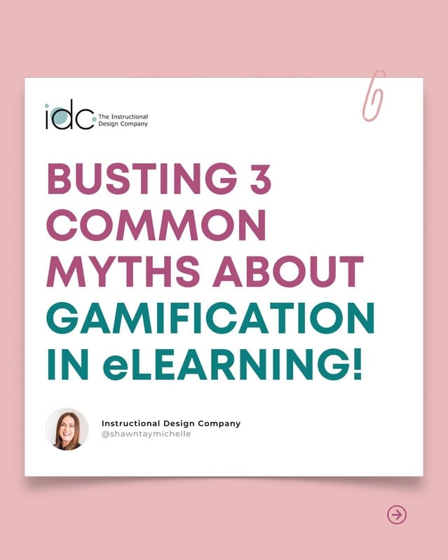 Cover slide: &ldquo;Busting 3 Common Myths About Gamification in eLearning&rdquo;